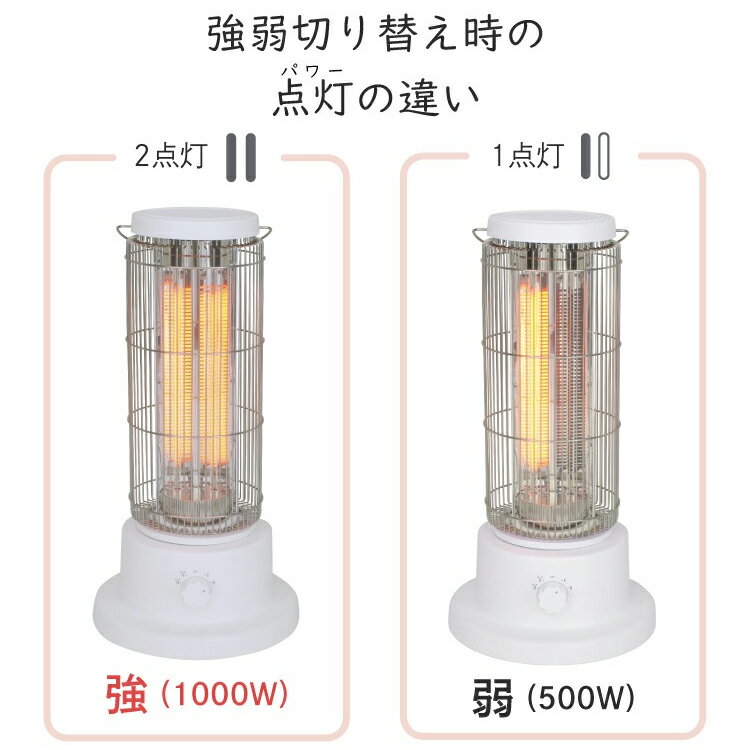 YUASA 電気ストーブ カーボンヒーター YKT-CT1000D(W)