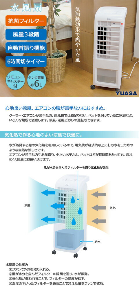 種類豊富な品揃え 冷風扇 ユアサ YAC-770YR(W) リモコン付 冷風扇