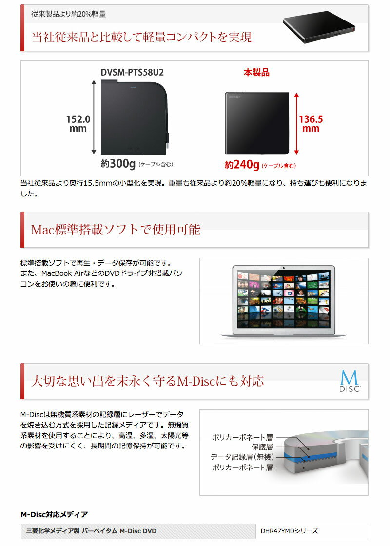 楽天市場 バッファロー Buffalo ポータブルdvdドライブdvsm Pls8u2 Bka 価格比較 商品価格ナビ
