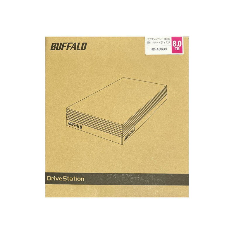 BUFFALO 外付けHDD HD-AD8U3 ブラック 8TB-