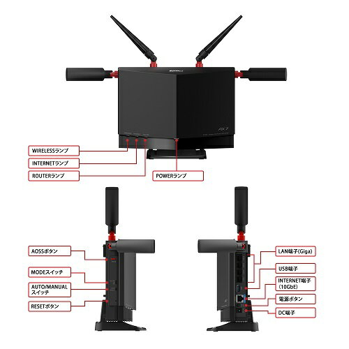 楽天市場 バッファロー Buffalo バッファロー Wi Fi6 11ax 対応無線lanルーター 4803 860mbps Ipv6 Wxr 5700ax7s D ブラック クレジットカード決済 価格比較 商品価格ナビ