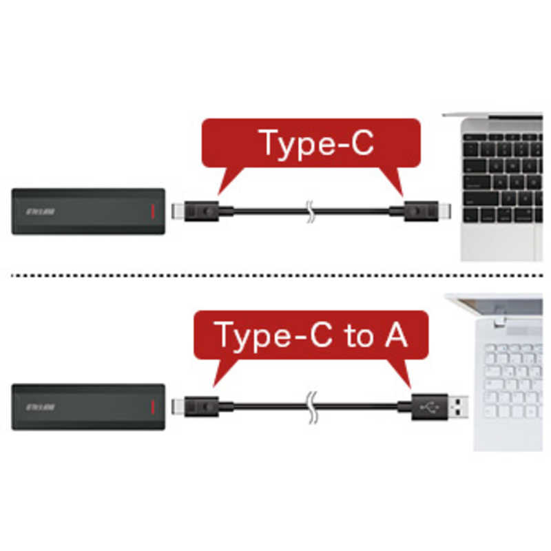 BUFFALO 外付けSSD SSD-PH500U3-BC