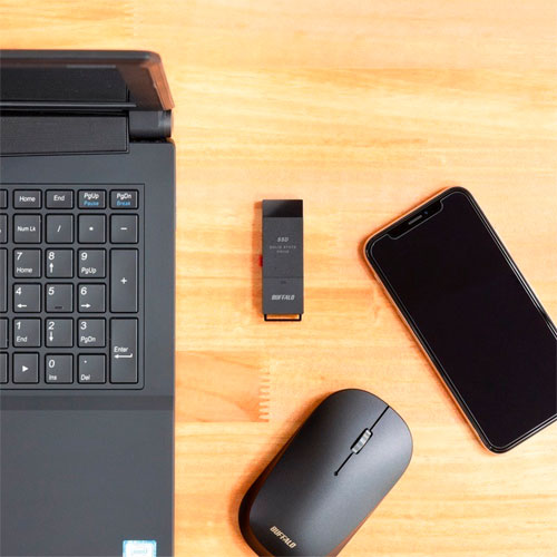 BUFFALO バッファロー モデル SSD-PUT1.0U3BC/D USB 3.2 Gen1 対応ポータブルSSD 1TB ケーブルレス 直挿し