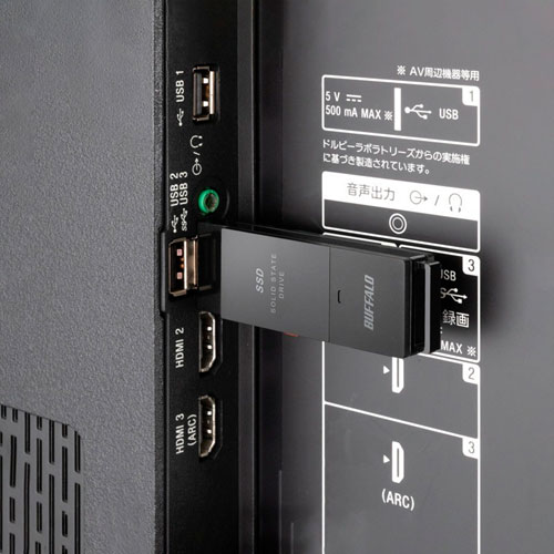 BUFFALO バッファロー モデル SSD-PUT1.0U3BC/D USB 3.2 Gen1 対応ポータブルSSD 1TB ケーブルレス 直挿し