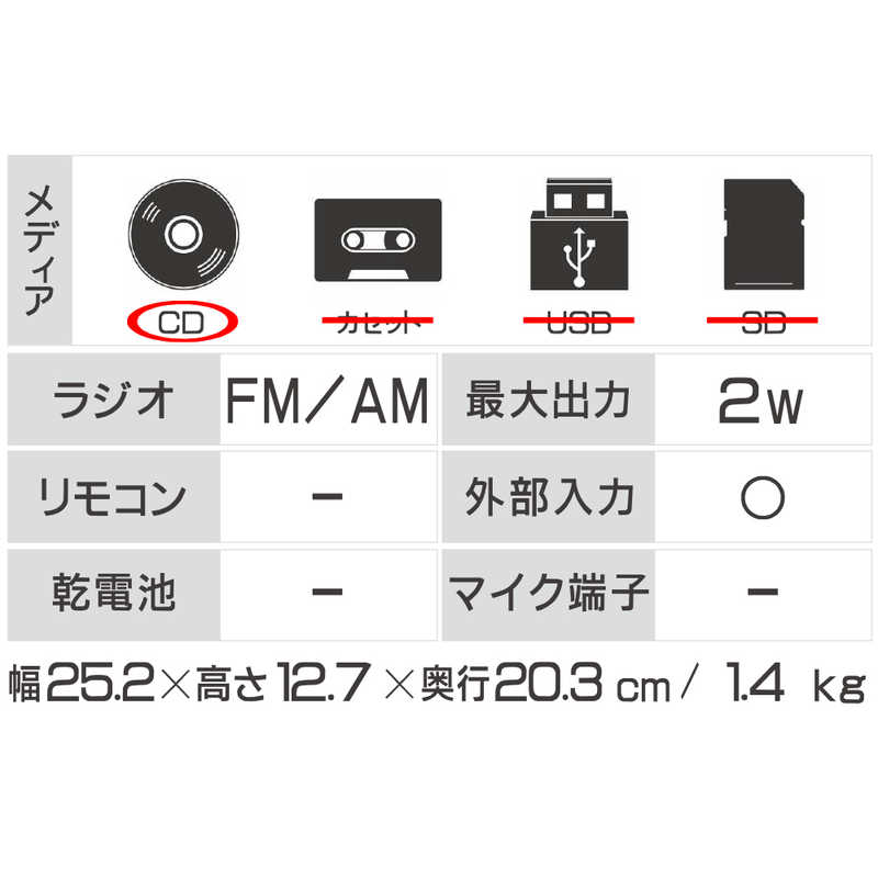 楽天市場】小泉成器 KOIZUMI CDラジオ ワイドFM対応 SAD-4705/R | 価格