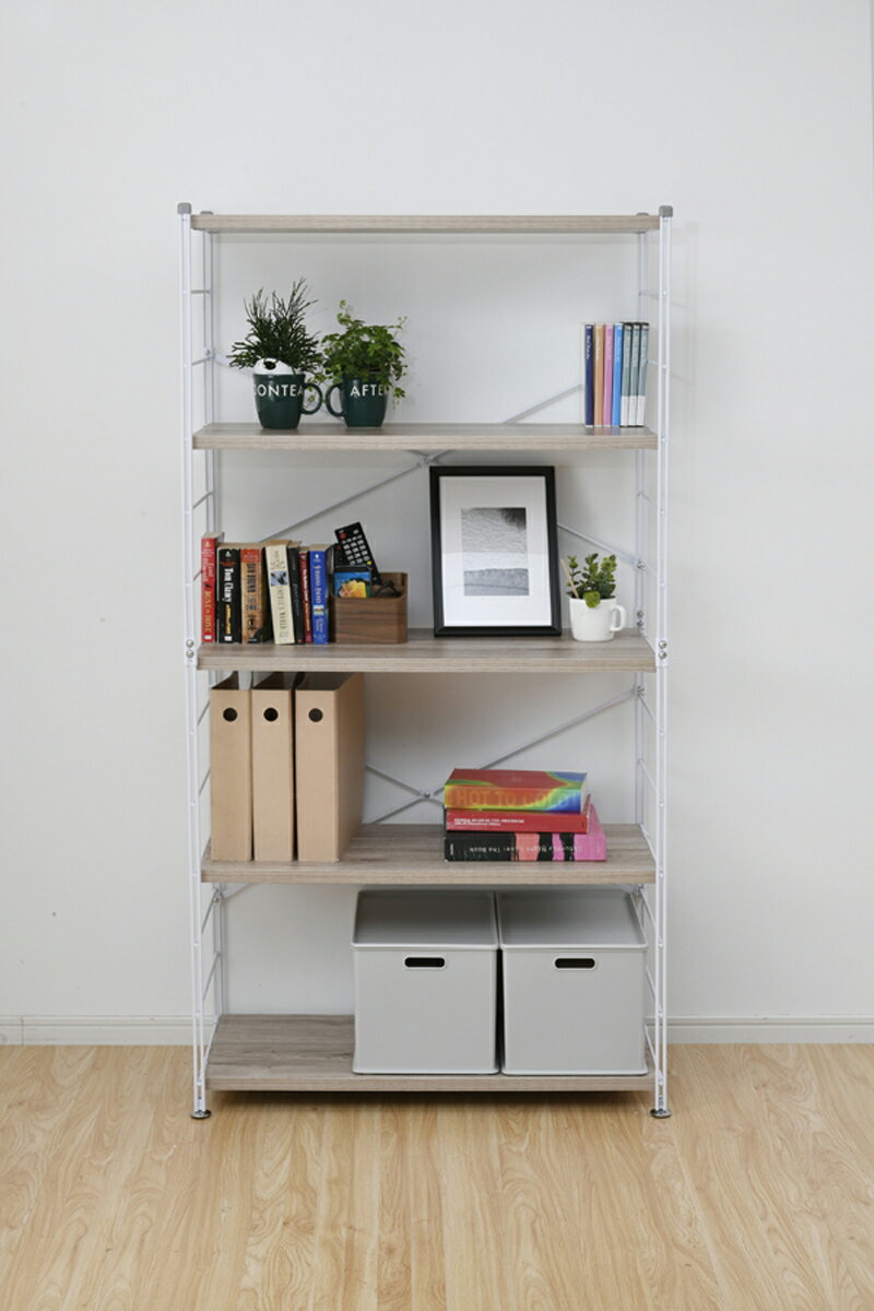 訳あり格安】山善 ウッドシェルフ5段 キャスター付き MWS-16845