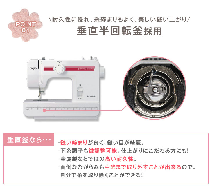 楽天市場】西日本ミシン販売 TOYO 電動ミシン フットコントローラータイプ レッド JY-1NR(1台) | 価格比較 - 商品価格ナビ