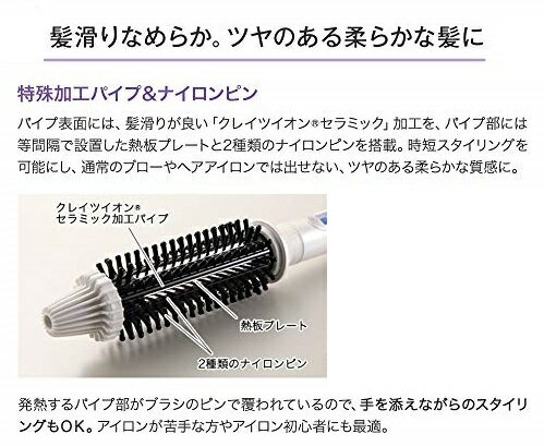 CREATE ION ロールブラシアイロン ヘアアイロン CIBI-G32W 32.0mm