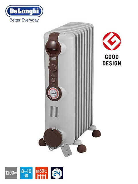 DeLonghi オイルヒーター JR0812-CR 8〜10畳 美品 送料無料+atelier-de