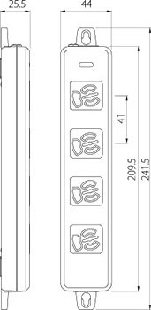 M.K.S OA用抜止接地タップ4コ口 MR7904TJ3