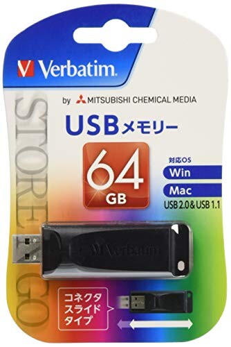 楽天市場】Verbatim Japan バーベイタム USB2.0対応スライド式USB