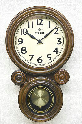 楽天市場】さんてる sun-tel 日本製 レトロ電波振り子時計 