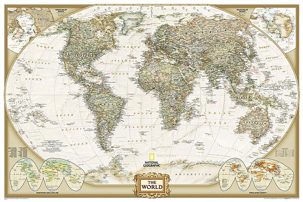 National Geographic World Wall Map - Executive (Poster Size: 36 X 24 In)/NATL GEOGRAPHIC MAPS/National Geographic Maps