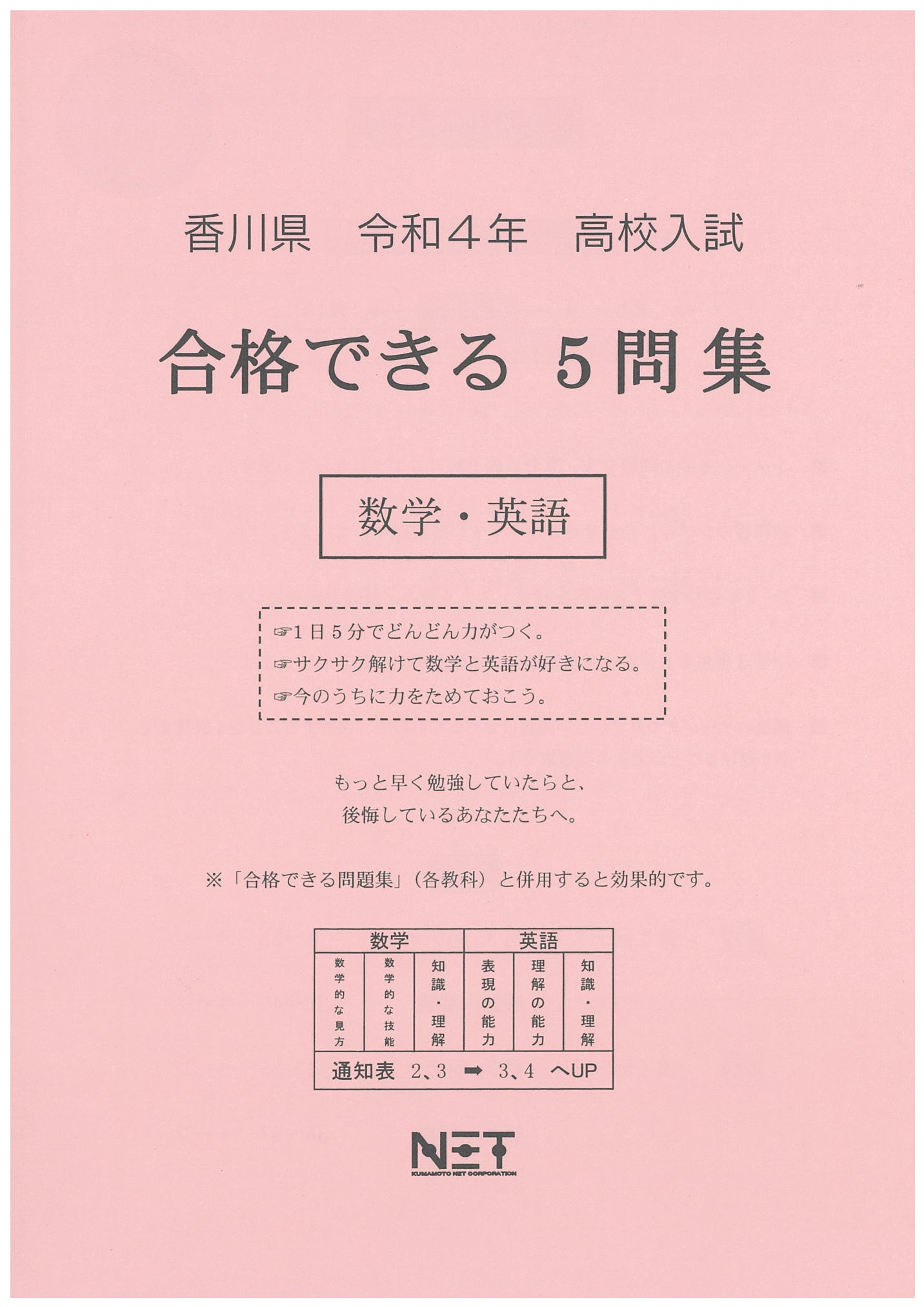 【楽天市場】香川県高校入試合格できる5問集数学・英語 令和4年度/熊本ネット | 価格比較 - 商品価格ナビ