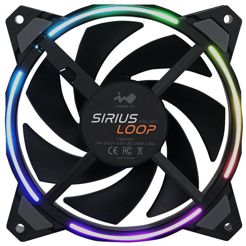 IN WIN｜インウィン RGB LED搭載 120mm ケースファン Sirius Loop ASL120 シングルパック ASL120FAN-1PK