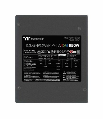 THERMALTAKE サーマルテイク TOUGHPOWER PF1 ARGB 850W PS-TPD-0850F3FAPJ-1