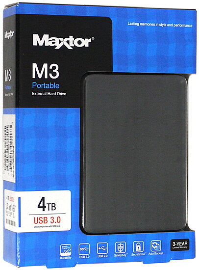 楽天市場】Maxtor ポータブル外付ハードディスク HX-M401TCB/GM | 価格 