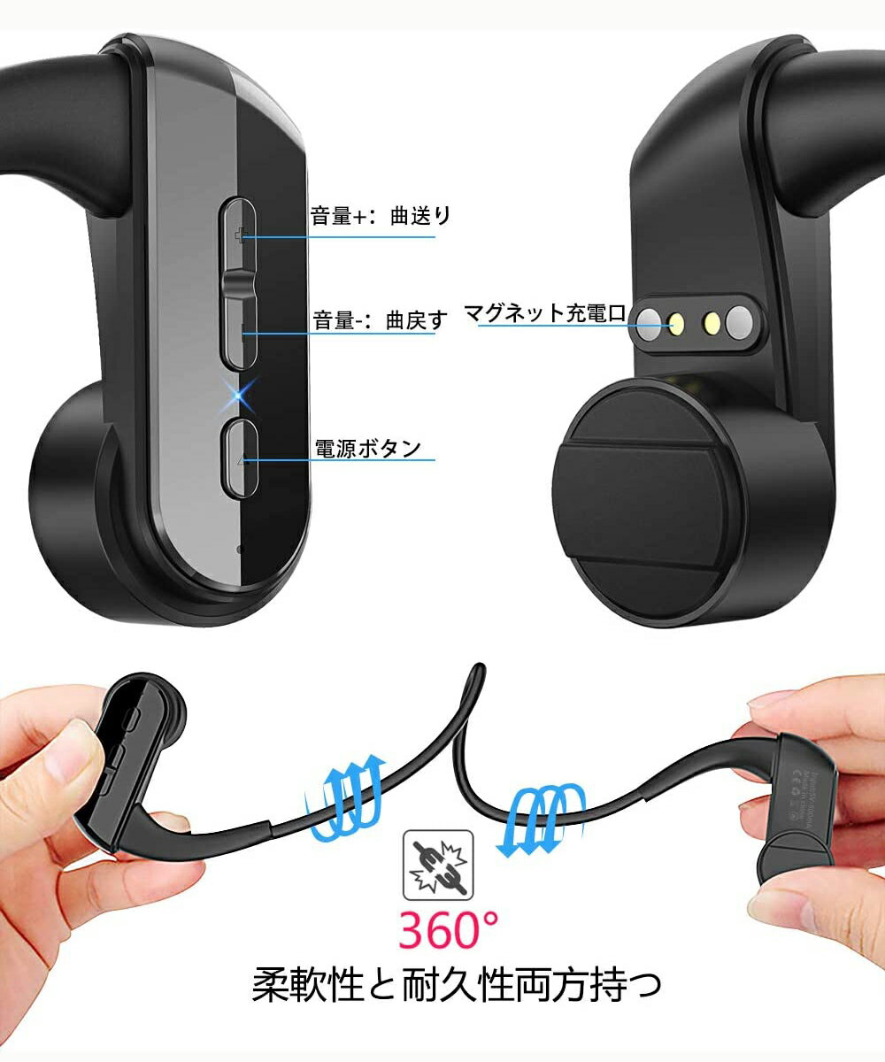 骨伝導Bluetoothイヤホン GOOSERAワイヤレスイヤホン - オーディオ機器