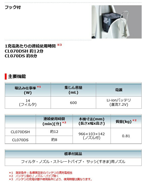 makita 充電式クリーナー  CL070DSH
