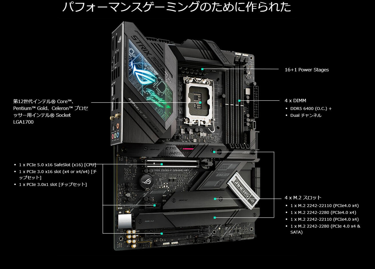 asus rog z690 f gaming マザーボード ROG STRIX Z690-F GAMING WIFI | ROG Strix | Gaming