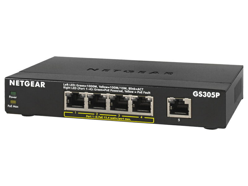 超高品質で人気の 新品同様 NETGEAR スイッチングハブ 5ポート GS305P