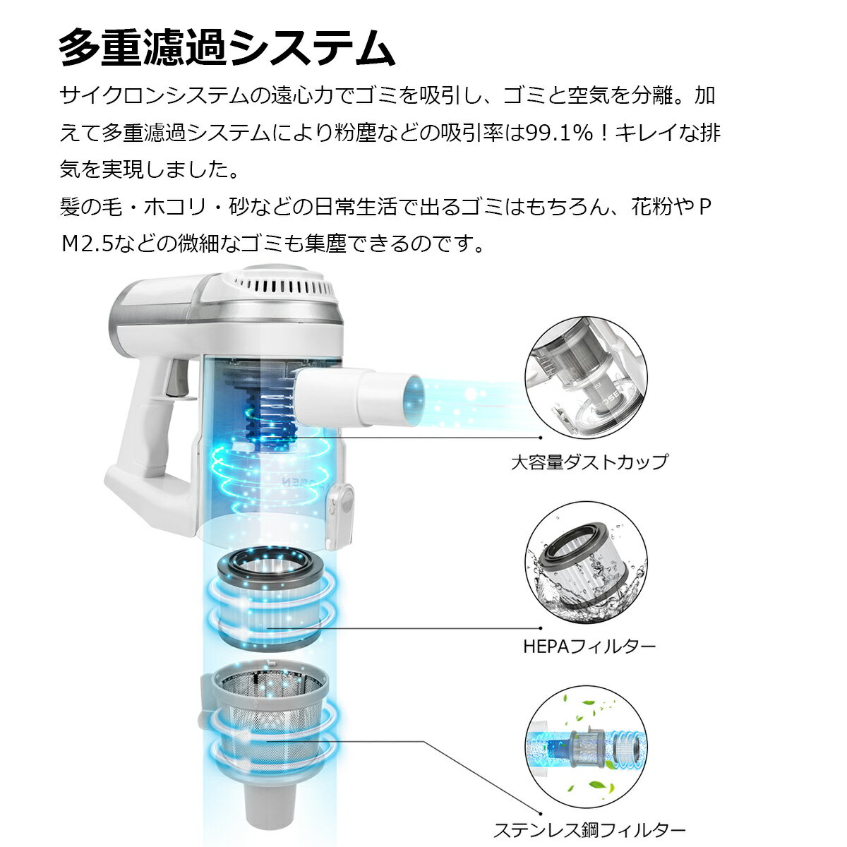 楽天市場】APOSEN 超軽量 サイクロン式掃除機 H10 | 価格比較 - 商品価格ナビ