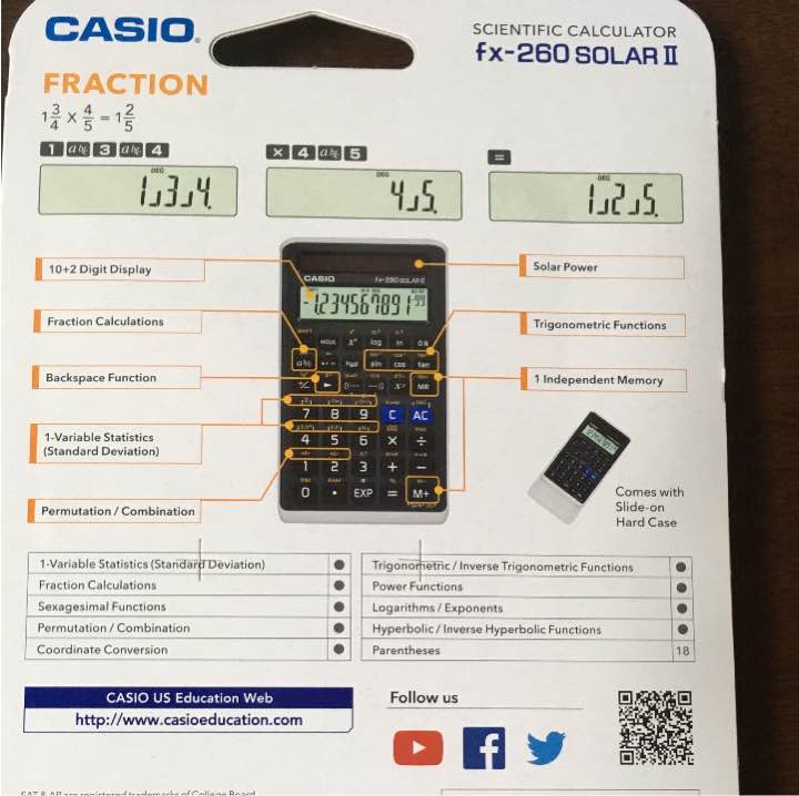 Casio 関数電卓 Casio fx-260 SOLAR2