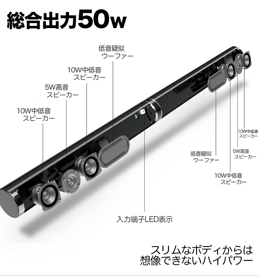 【楽天市場】ホームシアター Bluetooth サウンドバースピーカー ブラック LP-1807 | 価格比較 - 商品価格ナビ