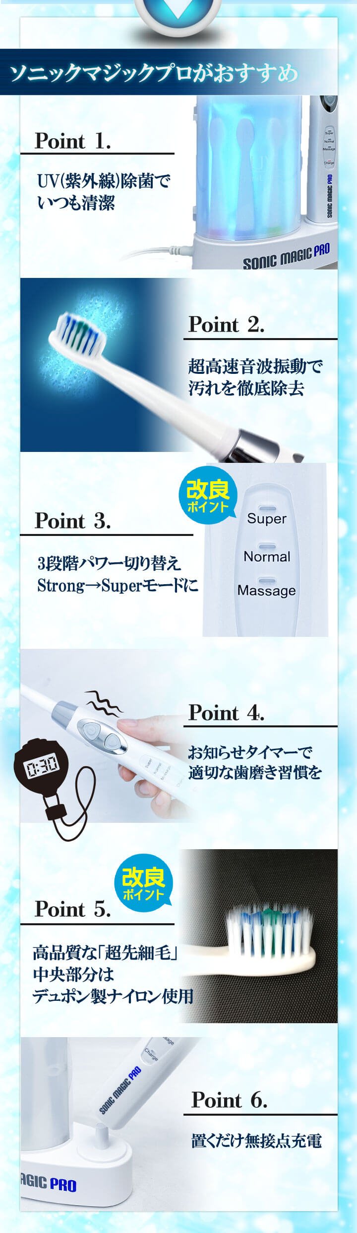 Sonic Magic UV除菌付き音波電動歯ブラシ zk-sm-0001