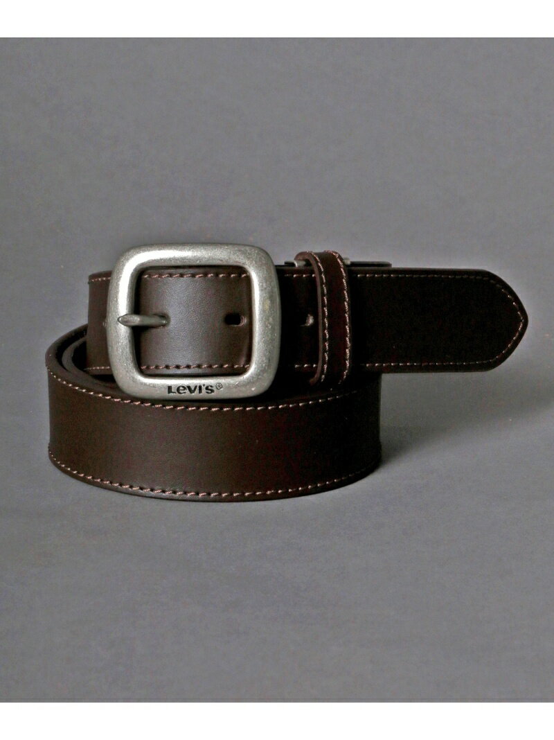 Levi's/(M)スクエアバックル 35mm サイドステッチ レザーベルト