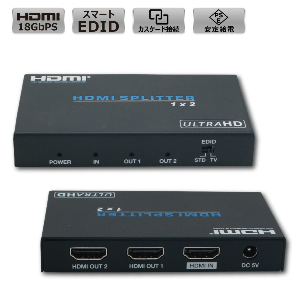 DAIAD HDMI分配器 1入力2出力 DHD-S12IH